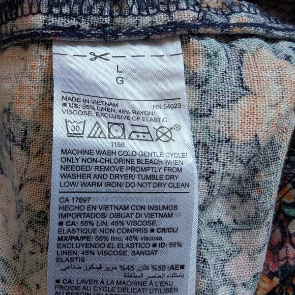 Old Navy Linen Blend Floral Cami Dress Ruffle Hem Smocked back Size Large - Picture 10 of 10